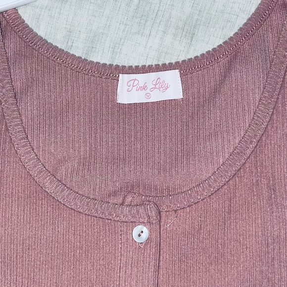 Mauve Pink Lily forget the rules ribbed button tank dress - Picture 4 of 5